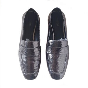 MICHAEL KORS Crackle Metallic Leather Loafer Cyberpunk Y2K Maximalist